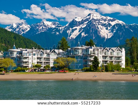 Lakeview condo over gorgeous mountain in Harrison Hot Springs, British Columbia, Canada.