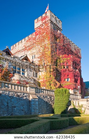 View of an old castle in Victoria, British Columbia.