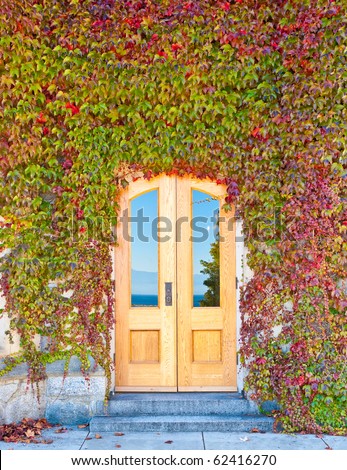 Entrance of an old castle in Victoria, British Columbia.