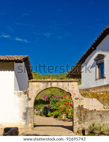 Entrance of old house in Bucerias, Mexico.