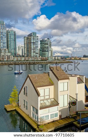 Water-house in downtown of Vancouver, Canada.