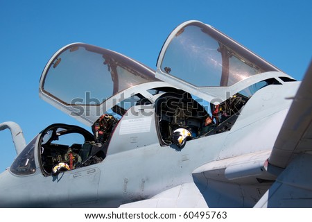 Side view of the side by side cockpits of the AE-6B Prowler