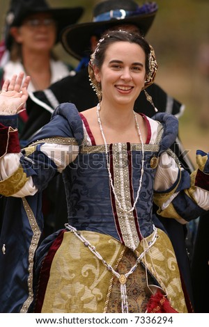 Pretty woman in costume at a renaissance fair.