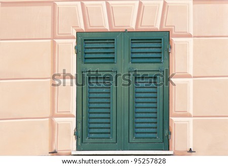 window with shutters closed