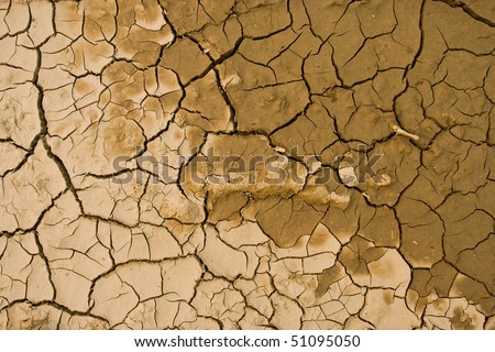 Dry mud  in north of Thailand.