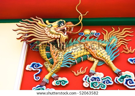 Art work in Chinese temple in Thailand.