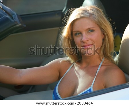 Bikini Babe in Car