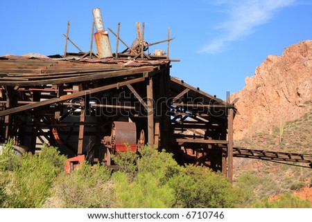Abandoned gold mine milling machine in Arizona
