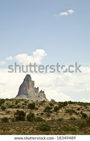 Shiprock mountain in north western New Mexico as seen from Monument Valley in Arizona and Utah.