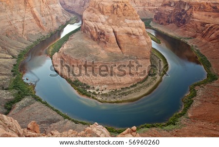 Horseshoe Bend, an entrenched meander on the  Colorado River near Page Arizona.