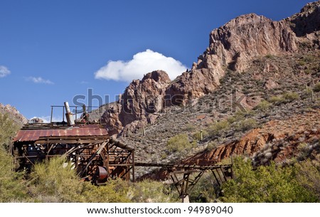 Abandoned Martinez gold, silver and copper mine near Phoenix  and Florence Arizona.