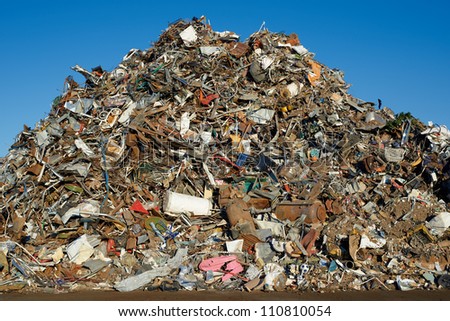 mountain of metal ready for recycling