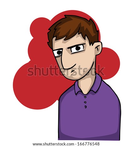 A simple cartoon male expressing emotion - frustrated,angry, vector illustration