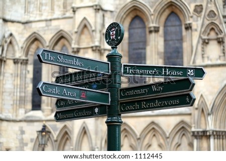 Confusing Street Sign in York, England