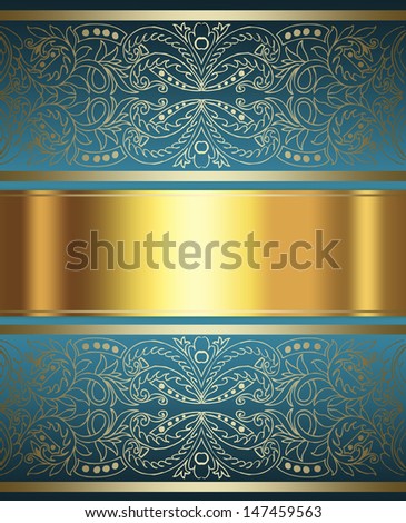 elegant gold and brown background with yellow ribbon design layout, soft vintage grunge texture and lighting, copy space for  title, text, or ad