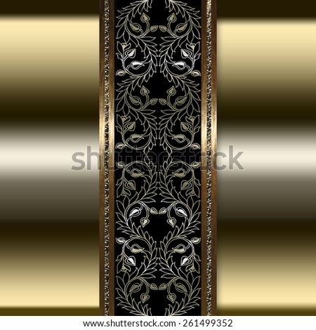Stylish background silver and gold with tape design layout