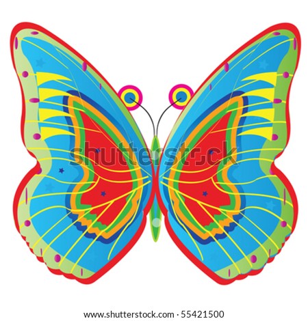 Colorful Butterflies on Colorful Butterfly Vector Clip Art Isolated On White   55421500