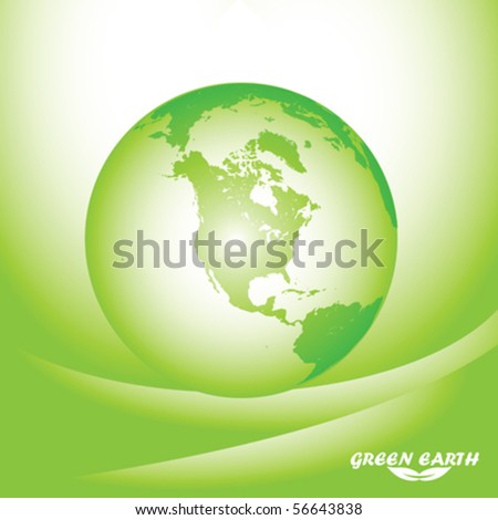 earth globe clip art. stock vector : Green Earth