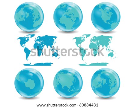 Water Globes Collection isolated on white