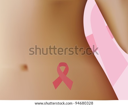 pink badge on woman to support cancer
