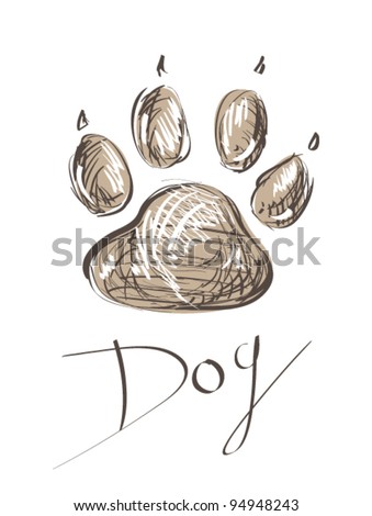 Abstract Paw free hand style Abstract Paw free hand style