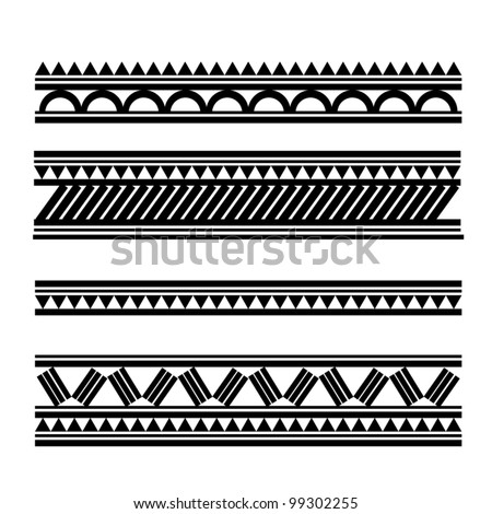 Polynesian on Maori   Polynesian Style Bracelet Tattoo Stock Vector 99302255