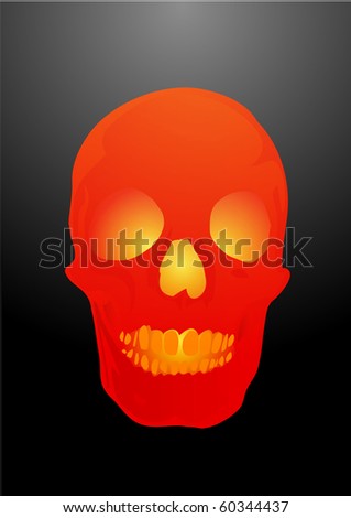Vector illustration a human skull by a holiday halloween
