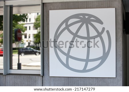 WASHINGTON, DC - JUNE 1: Sign outside the World Bank Group in downtown Washington, DC on June 1, 2014.