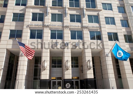 WASHINGTON, DC - FEBRUARY 15: Sign in front of the Federal Emergency Management Agency Headquarters in Washington, DC on February 15, 2015.