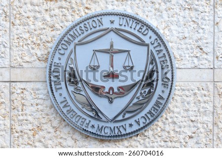 WASHINGTON, DC - DECEMBER 26: Seal of the Federal Trade Commission in downtown Washington, DC on December 26, 2014.