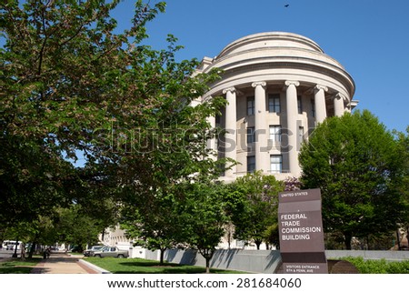 WASHINGTON, DC - MAY 4: Federal Trade Commission Headquarters in downtown Washington, DC on May 4, 2015.