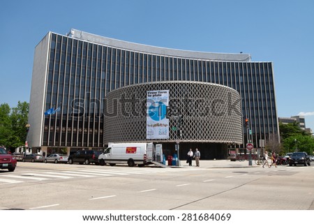 WASHINGTON, DC - MAY 4: World Health Organization Headquarters in Washington, DC on May 4, 2015. Their primary role is to direct and coordinate international health within the United Nations\' system.