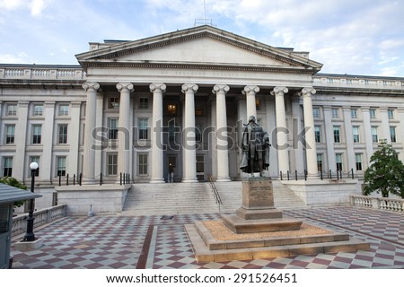 WASHINGTON, DC - JUNE 6: The Treasury Department of the United States in downtown Washington, DC on June 6, 2015.