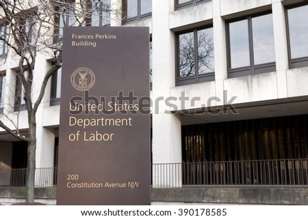 WASHINGTON, DC - NOVEMBER 12: United States Department of Labor in Washington, DC on November 12, 2015.