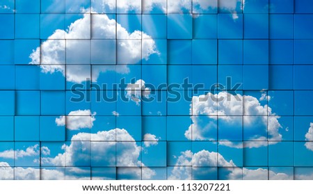 Abstract sky mosaic background.environment concept