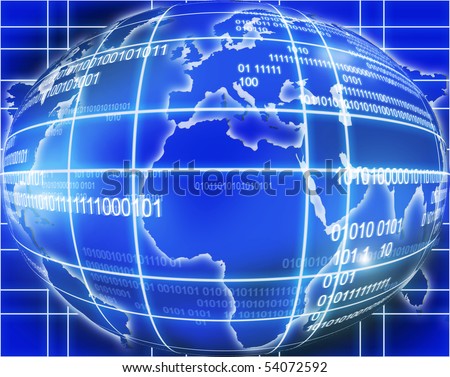 Internet connection and globe world map
