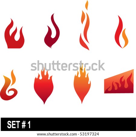 Set Of Flame Icons #1 Stock Vector Illustration 53197324 : Shutterstock