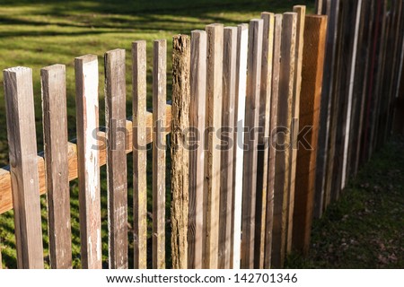 Crooked old fence in Rancho San Antonio on sunny Sunday afternoon.