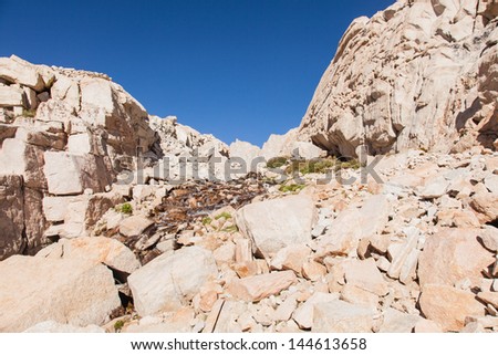 Mount Whitney Trail is a trail that climbs Mount Whitney. It starts at Whitney Portal, 13 miles (21 km) west of the town of Lone Pine, California.