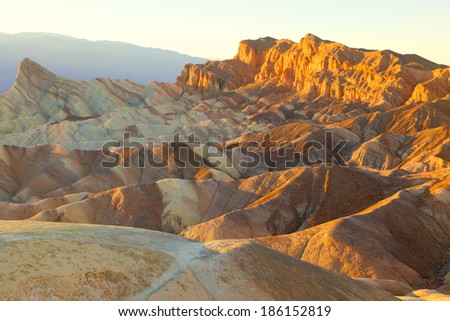 Zabriskie Point is a part of Amargosa Range located east of Death Valley in Death Valley National Park in California