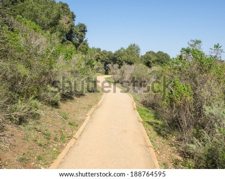 Winding trail path on foothills at San Antonio Ranch Open Space