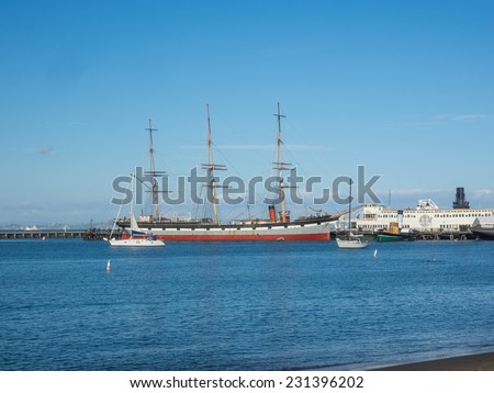Balclutha is a steel-hulled full rigged ship that was built in 1886. She is the only square rigged ship left in the San Francisco Bay.
