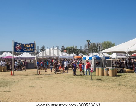GILROY, CA/USA - July 24-26, 2015: 37th annual Gilroy Garlic Festival is ultimate summer food fair entertaining nearly 100,000 visitors with 50 live concerts, childrenÃ¢??s activities, arts & crafts,