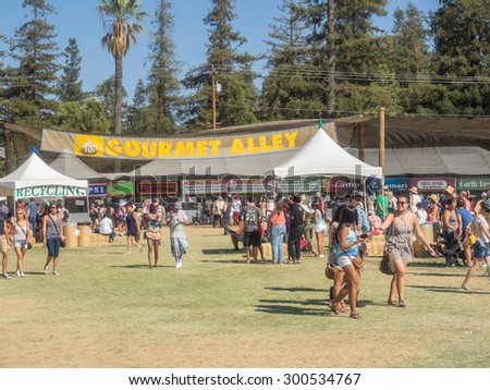 GILROY, CA/USA - July 24-26, 2015: 37th annual Gilroy Garlic Festival is ultimate summer food fair entertaining nearly 100,000 visitors with 50 live concerts, childrenÃ¢??s activities, arts & crafts
