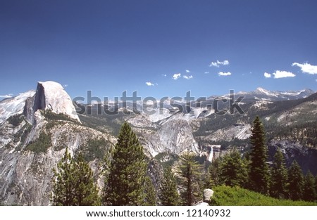 Olmsted Point, located in Yosemite National Park, is a viewing area like Glacier Point that offers an amazing view looking South-West into Yosemite. One is able to see the back side of Half Dome