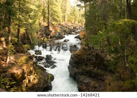 The Rogue River in the southwestern part of the U.S. state of Oregon flows from the Cascade Range to the Pacific Ocean.