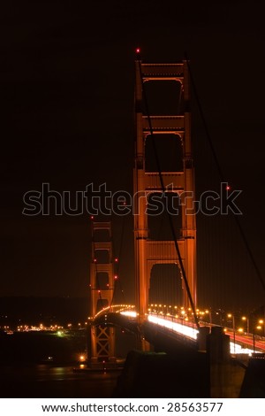 Golden Gate Bridge is a suspension bridge spanning the Golden Gate, the opening of the San Francisco Bay onto the Pacific Ocean