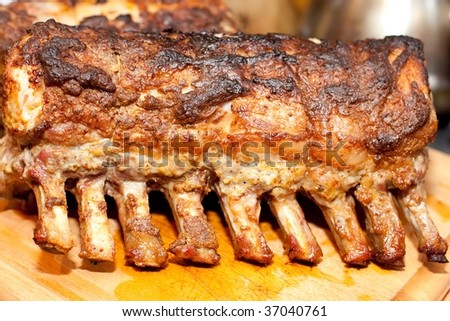 Home made oven roasted pork ribs are finger-lickin\' good anytime.