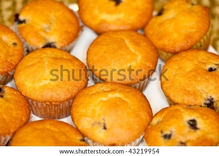 Muffin is a type of bread that is baked in small portions. Many forms are somewhat like small cakes or cupcakes in shape, although they usually are not as sweet as cupcakes and generally lack frosting