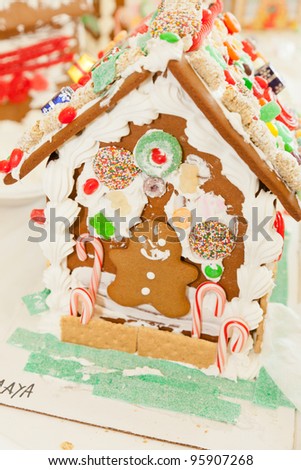 Gingerbread dough is used to build gingerbread houses similar to the \